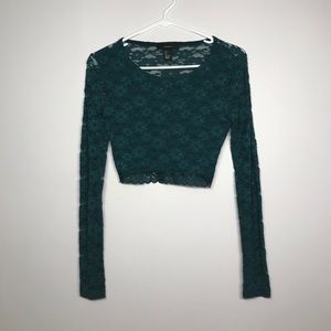 Emerald Lace Crop Top
